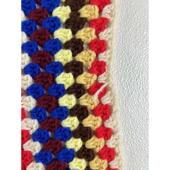 Granny Square Cozy Handmade Crochet Colorful Blanket  Afghan Throw 50"x50" - Picture 7 of 11